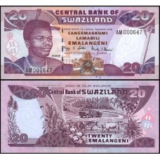 Swaziland Suazilândia P-30a Fe 20 Emalangeni 2001