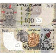 Swaziland Suazilândia P-42a Fe 100 Emalangeni 2017