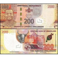 Swaziland Suazilândia P-43a Fe 200 Emalangeni 2017 