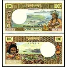 Tahiti P-24b Fe 100 Francs ND (1973)