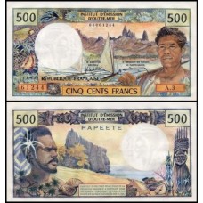 Tahiti P-25d Fe 500 Francs ND (1985)
