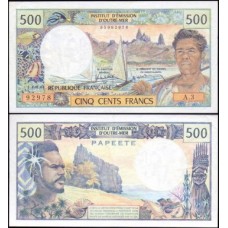Tahiti P-25d Mbc 500 Francos ND (1985) 