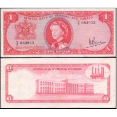 Trinidad & Tobago P-26c Sob 1 Dollar L.1964 Rainha ♛