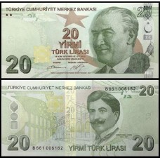Turkey Turquia P-224b Fe 20 Lira2012