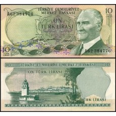 Turkey Turquia P-180a.1 Fe 10 Lira 1966 Kemal Atatürk