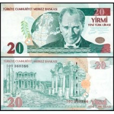 Turkey Turquia P-219 Fe 20 New Lira 2005