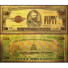 Usa Estados Unidos US-28c Fe 50 Dollars 1928 Folheada a Ouro 24k 