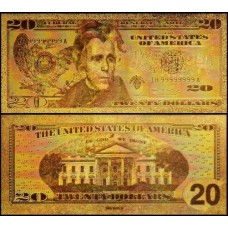 Usa Estados Unidos US-46 Fe 20 Dollars Folheada a Ouro 
