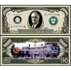 Usa Estados Unidos Md-161 Fe 1 Milhão de Dollars Fantasia Franklin D. Roosevelt
