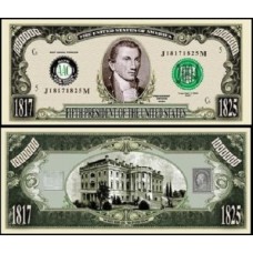Usa Estados Unidos Md-174 Fe 1 Milhão de Dollars Fantasia James Monroe