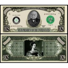 Usa Estados Unidos Md-179 Fe 1 Milhão de Dollars Fantasia John Quincy Adams