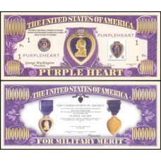Usa Estados Unidos Md-141 Fe 1 Milhão de Dollars Fantasia Purple Heart