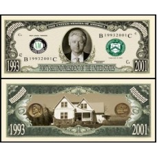 Usa Estados Unidos Md-157 Fe 1 Milhão de Dollars Fantasia Bill Clinton