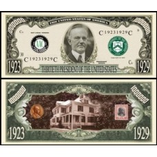 Usa Estados Unidos Md-158 Fe 1 Milhão de Dollars Fantasia Calvin Coolidge