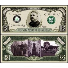 Usa Estados Unidos Md-159 Fe 1 Milhão de Dollars Fantasia Chester Arthur