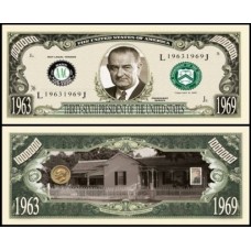 Usa Estados Unidos Md-181 Fe 1 Milhão de Dollars Fantasia Lyndon B. Johnson