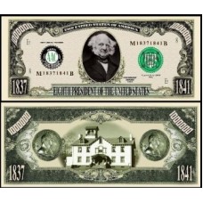Usa Estados Unidos Md-182 Fe 1 Milhão de Dollars Fantasia Martin Van Buren