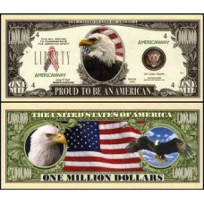 Usa Estados Unidos Md-88 Fe 1 Milhão de Dollars Fantasia Águia Americana