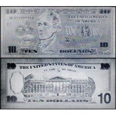 Usa Estados Unidos US-38 Fe 10 Dollars Folheada a Prata Fantasia 