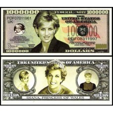 Usa Estados Unidos Md-129 Fe 1 Milhão de Dollars Fantasia Princesa Diana