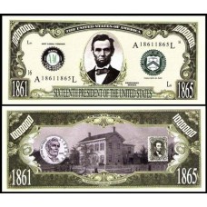 Usa Estados Unidos Md-152 Fe 1 Milhão de Dollars Fantasia Abraham Lincoln
