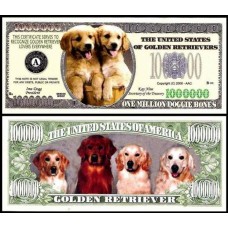 Usa Estados Unidos Md-77 Fe 1 Milhão de Dollars Fantasia Golden Retriever