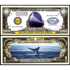 Usa Estados Unidos Md-95 Fe 1 Milhão de Dollars Fantasia Baleia Azul