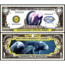 Usa Estados Unidos Md-98 Fe 1 Milhão de Dollars Fantasia Peixe-boi