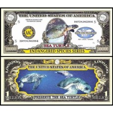 Usa Estados Unidos MD-99  Fe 1 Milhão de Dollars Fantasia Tartaruga Marinha