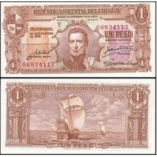 Uruguay Uruguai P-35c.2 Fe 1 Peso L.1939 - José Artigas