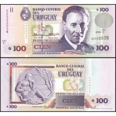 Uruguay Uruguai P-76c Fe 100 Pesos Uruguayos 2000
