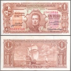 Uruguay Uruguai P-35c.2 Sob 1 Peso L.1939 - José Artigas