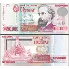 Uruguay Uruguai P-70b Fe 50.000 Novos Pesos 1991