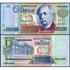 Uruguay Uruguai P-73 Fe 500.000 Novos Pesos 1992