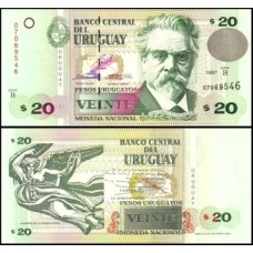 Uruguay Uruguai P-74b Fe 20 Pesos Uruguayos 1997