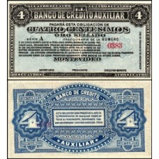 Uruguay Uruguai P-S161r Fe 4 Centésimos 1887