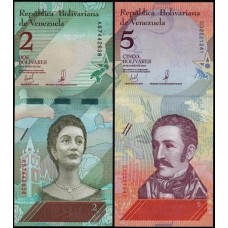 Venezuela P-101a+P-102a Fe 2+5 Bolívares Soberano 2018 2 Cédulas
