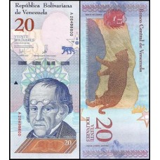 Venezuela P-104a Fe 20 Bolívares Soberano 2018