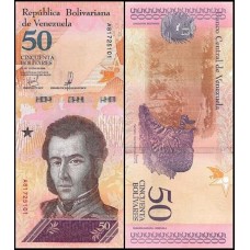 Venezuela P-105a Fe 50 Bolívares Soberano 2018