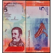 Venezuela P-102a Fe 5 Bolívares Soberano 2018