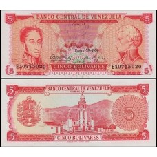 Venezuela P-50h.2 Fe 5 Bolívares 1974