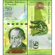 Venezuela P-92g Fe 50 Bolívares 2012 Simón Rodríguez