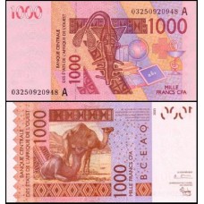W A S Costa do Marfim P-115Aa Fe 1.000 Francs 2003