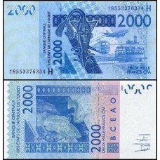 W A S Níger P-616Hr Fe 2.000 Francs 2018