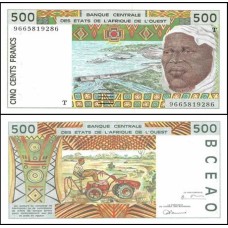 W A S Togo P-810Tf Fe 500 Francs 1996