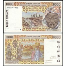 W A S Costa do Marfim P-111Ag Fe 1.000 Francs 1997