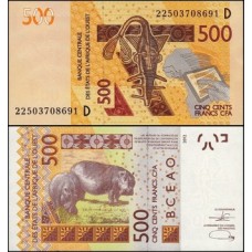 W A S Mali P-419Dk Fe 500 Francs 2022