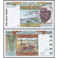 W A S Senegal P-710Kb Fe 500 Francs 1992