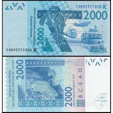 W A S Togo P-816Tn Fe 2.000 Francs 2014