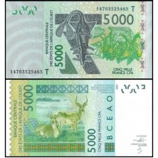 W A S Togo P-817Tn Fe 5.000 Francs 2014